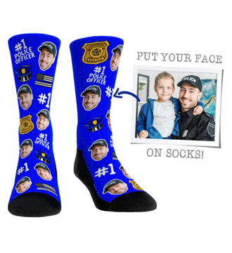 Policeman Custom Photo Socks Bow Socks