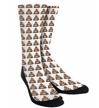 Emoji Poop Socks. Novelty emoji icon socks.